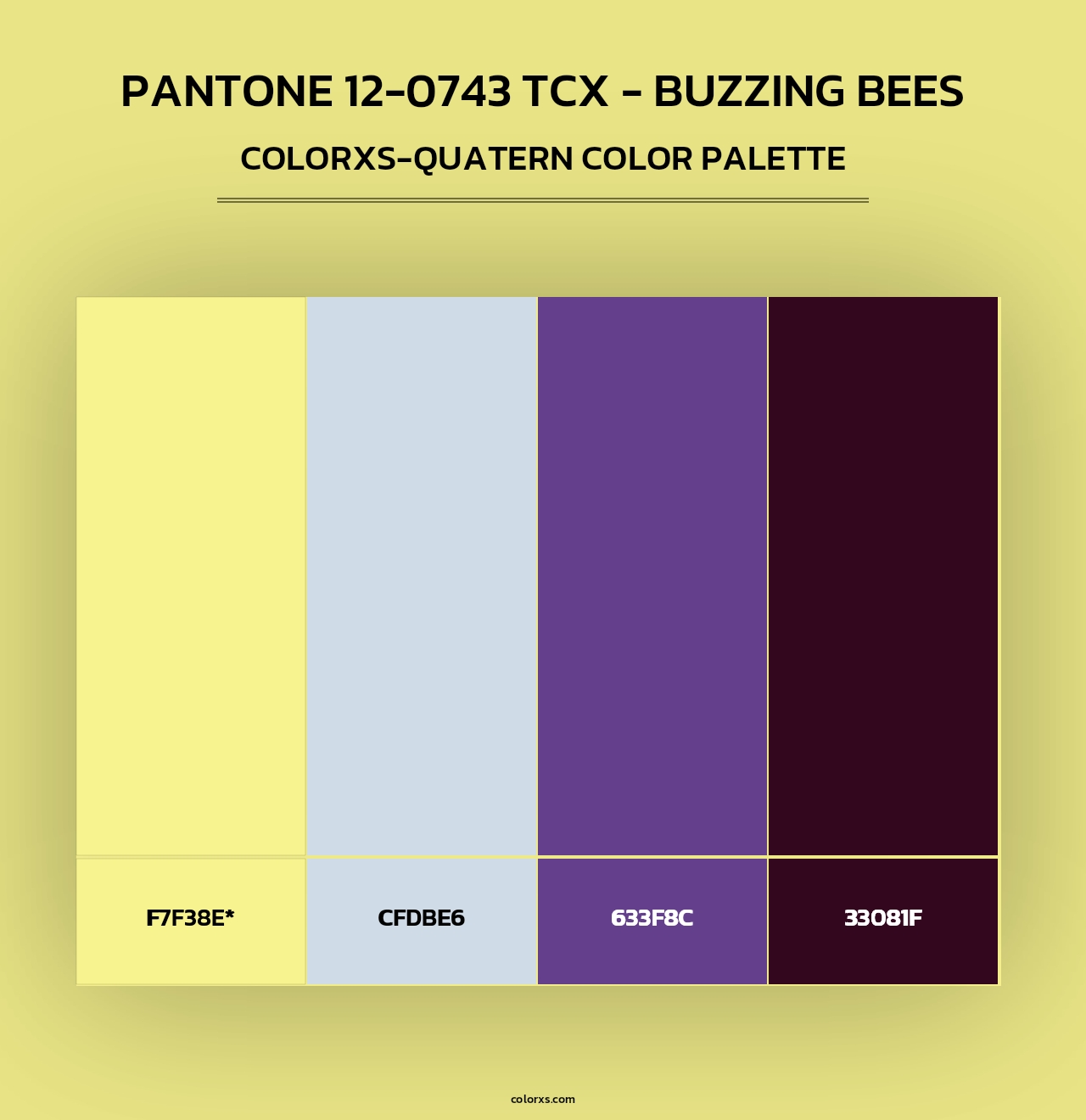 PANTONE 12-0743 TCX - Buzzing Bees - Colorxs Quad Palette