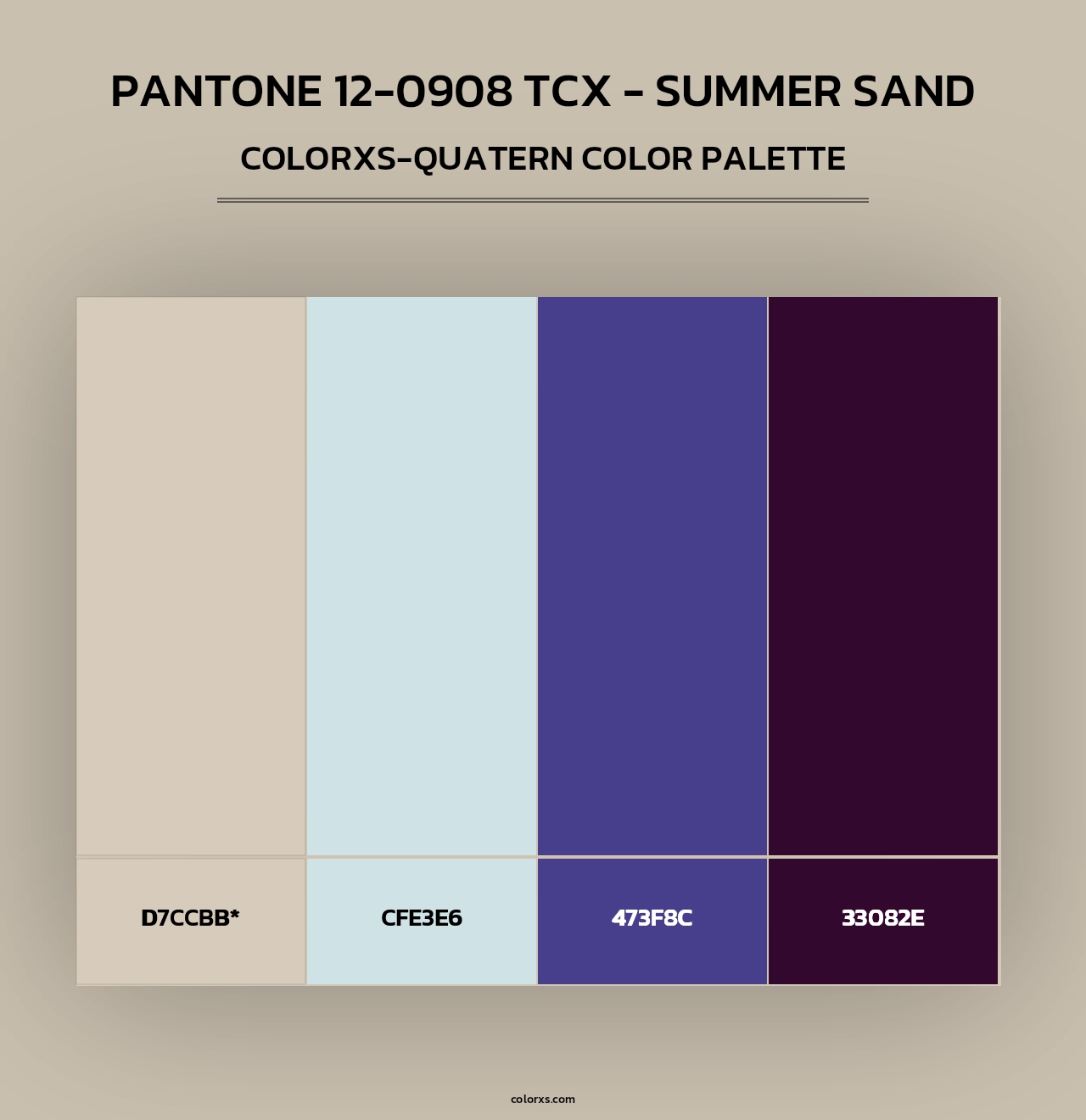 PANTONE 12-0908 TCX - Summer Sand - Colorxs Quad Palette