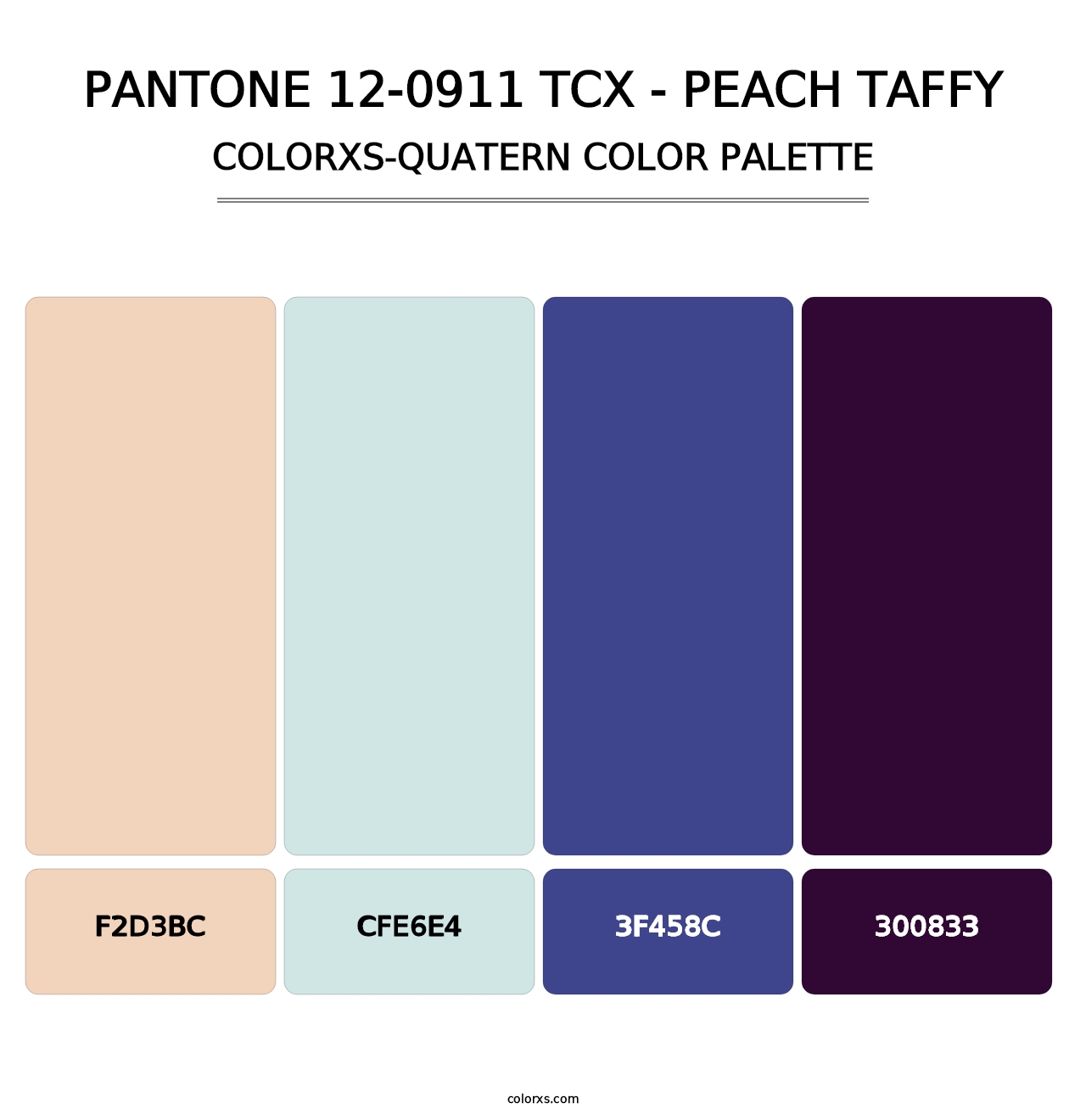 PANTONE 12-0911 TCX - Peach Taffy - Colorxs Quatern Palette