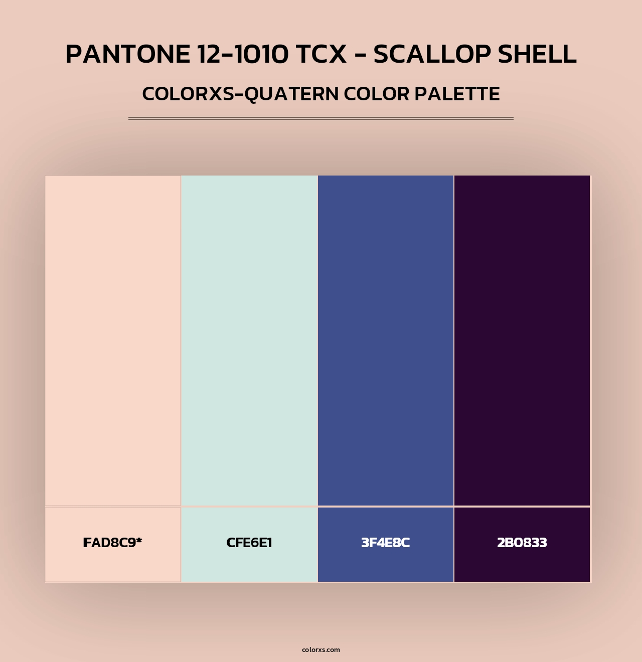 PANTONE 12-1010 TCX - Scallop Shell - Colorxs Quad Palette