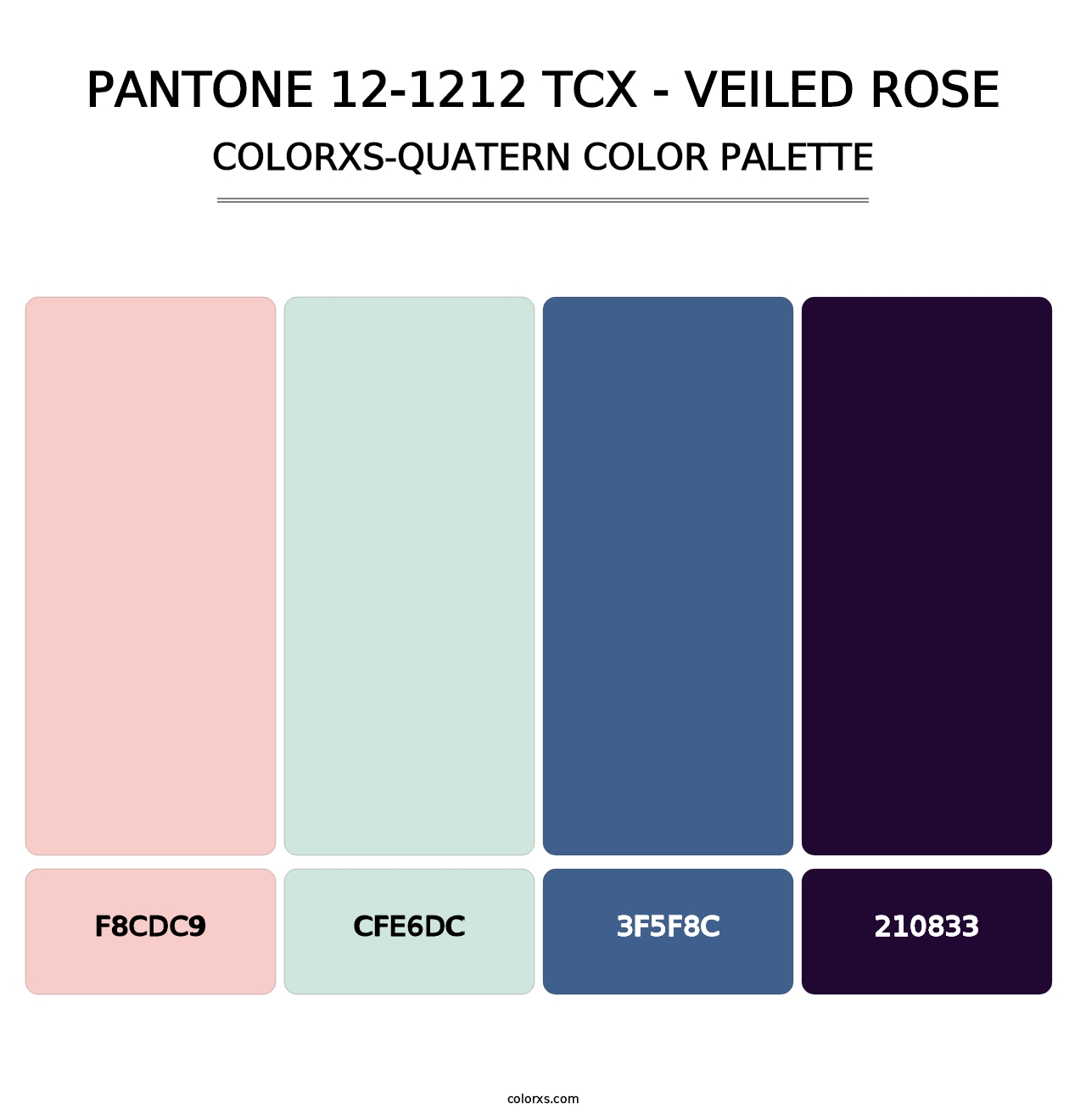 PANTONE 12-1212 TCX - Veiled Rose - Colorxs Quatern Palette
