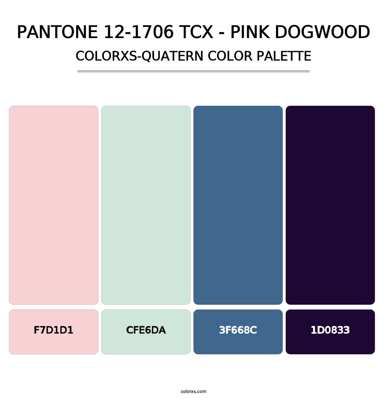 PANTONE 12-1706 TCX - Pink Dogwood - Colorxs Quatern Palette