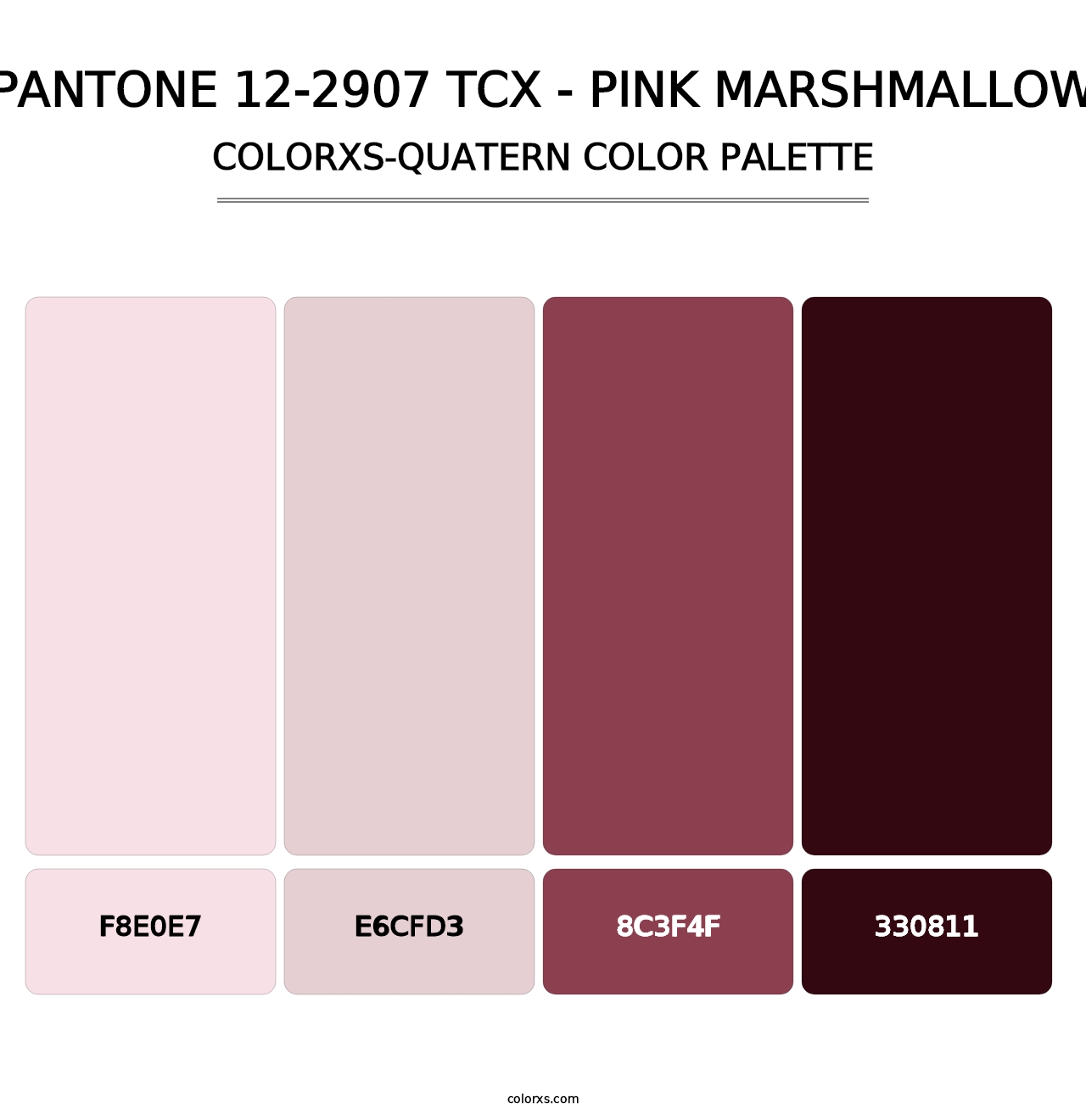 PANTONE 12-2907 TCX - Pink Marshmallow - Colorxs Quatern Palette