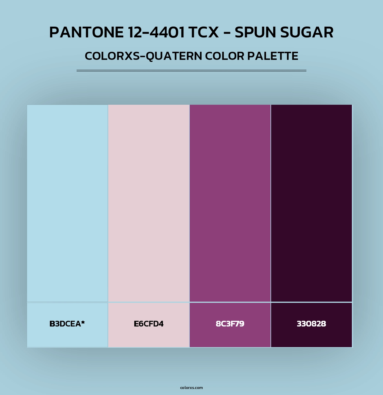 PANTONE 12-4401 TCX - Spun Sugar - Colorxs Quad Palette