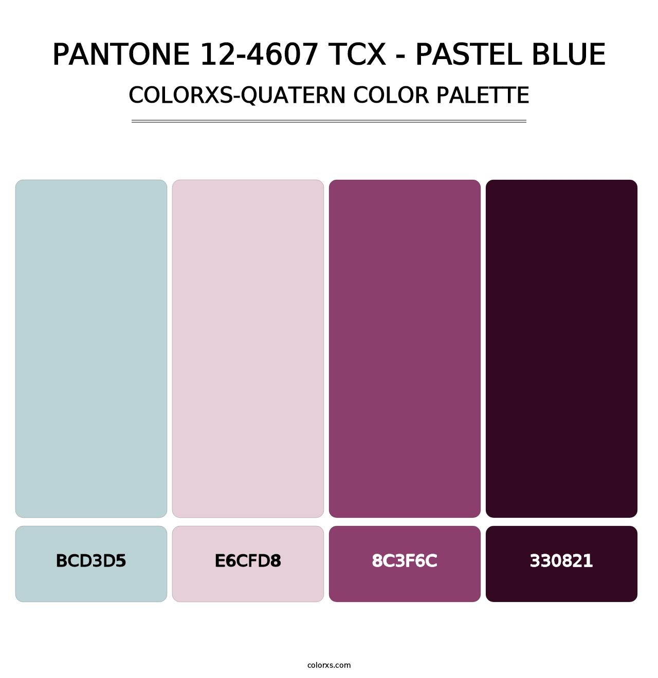 PANTONE 12-4607 TCX - Pastel Blue - Colorxs Quatern Palette