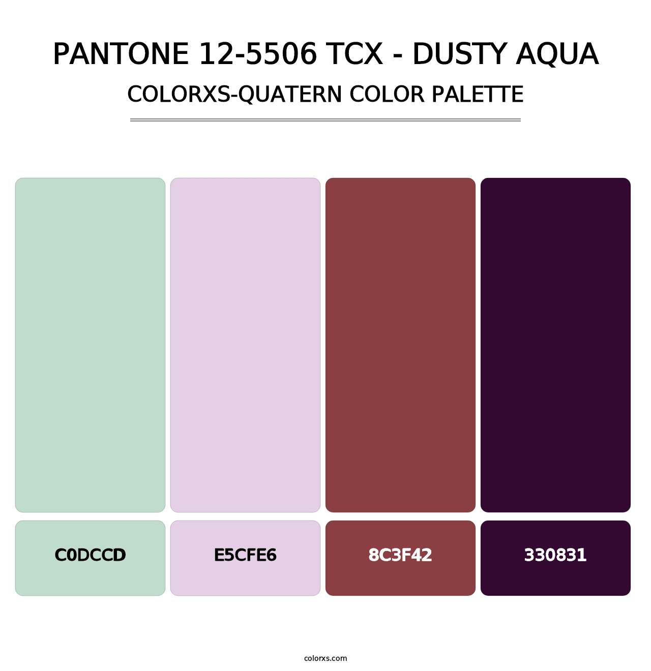 PANTONE 12-5506 TCX - Dusty Aqua - Colorxs Quatern Palette