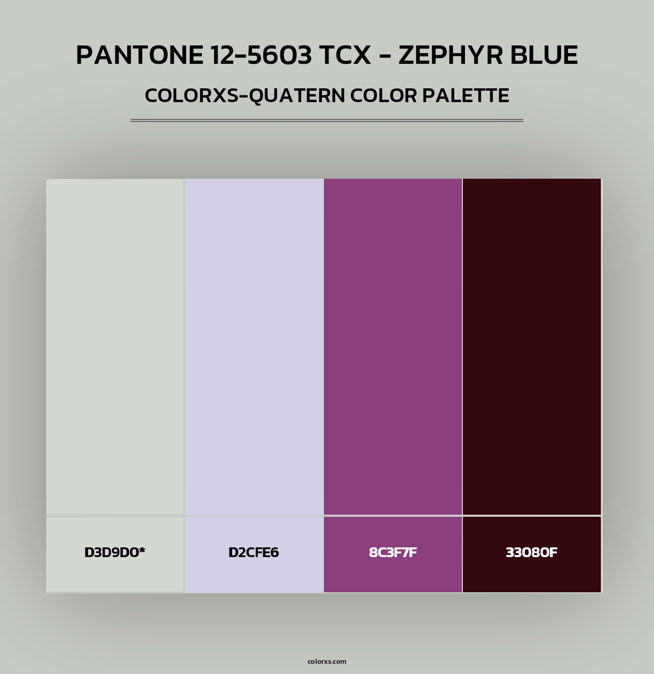 PANTONE 12-5603 TCX - Zephyr Blue - Colorxs Quad Palette