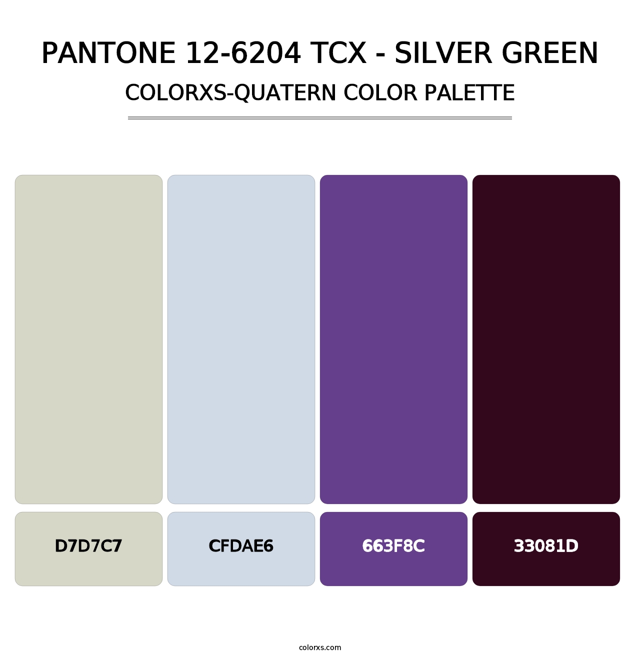 PANTONE 12-6204 TCX - Silver Green - Colorxs Quatern Palette