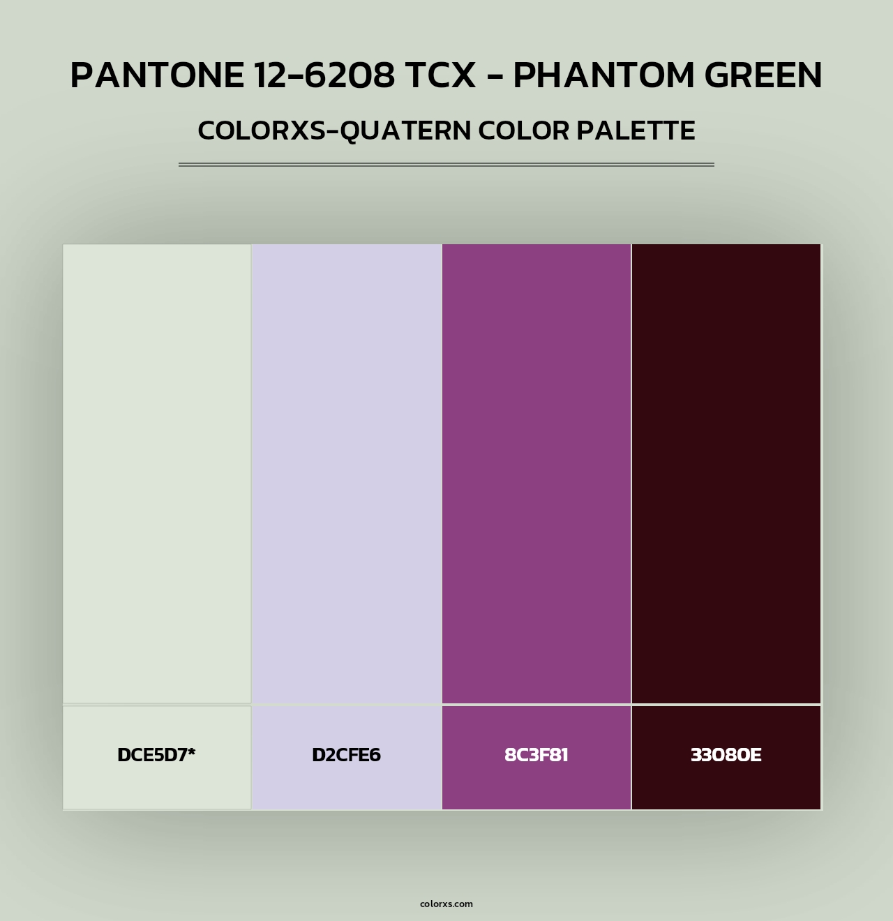 PANTONE 12-6208 TCX - Phantom Green - Colorxs Quad Palette