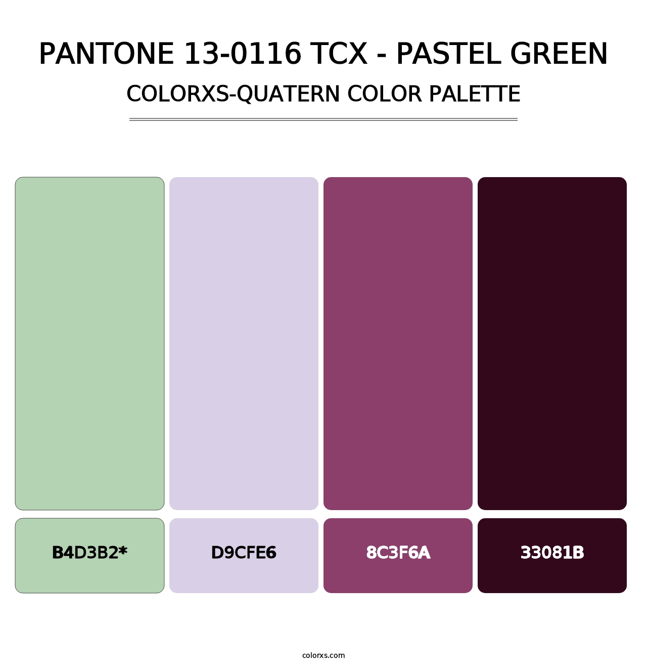 PANTONE 13-0116 TCX - Pastel Green - Colorxs Quatern Palette