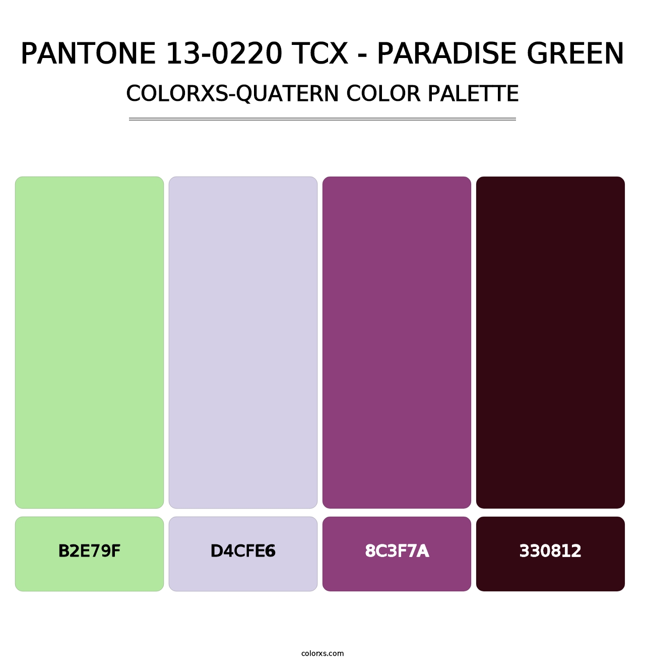 PANTONE 13-0220 TCX - Paradise Green - Colorxs Quatern Palette