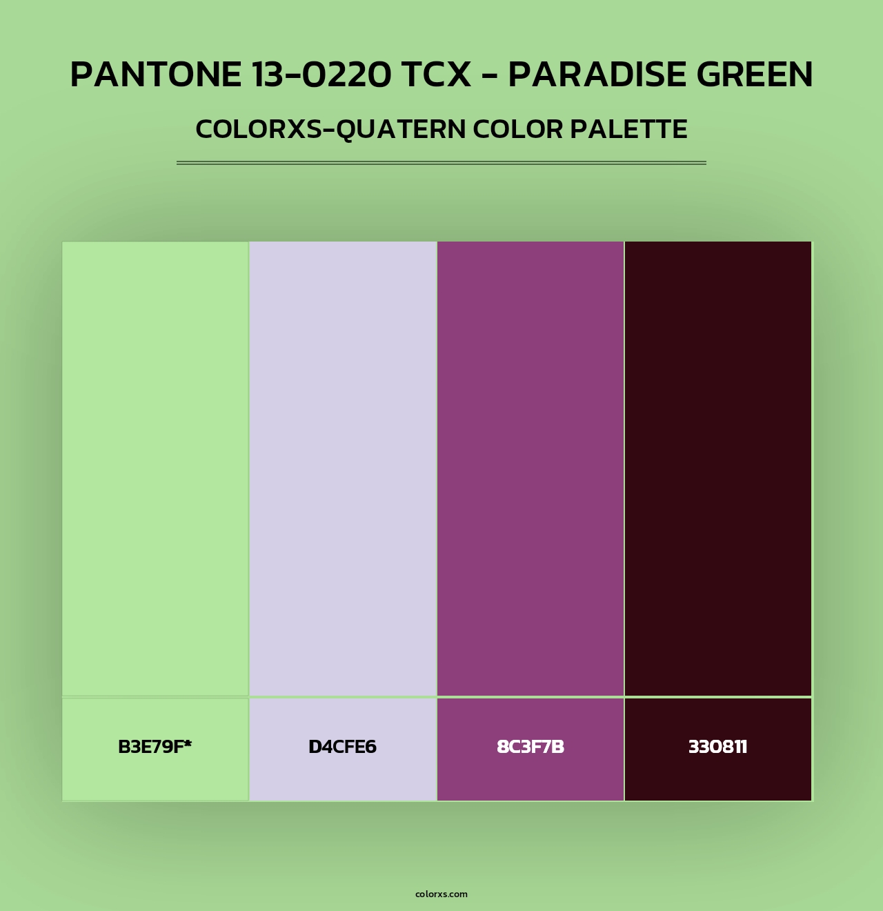 PANTONE 13-0220 TCX - Paradise Green - Colorxs Quad Palette