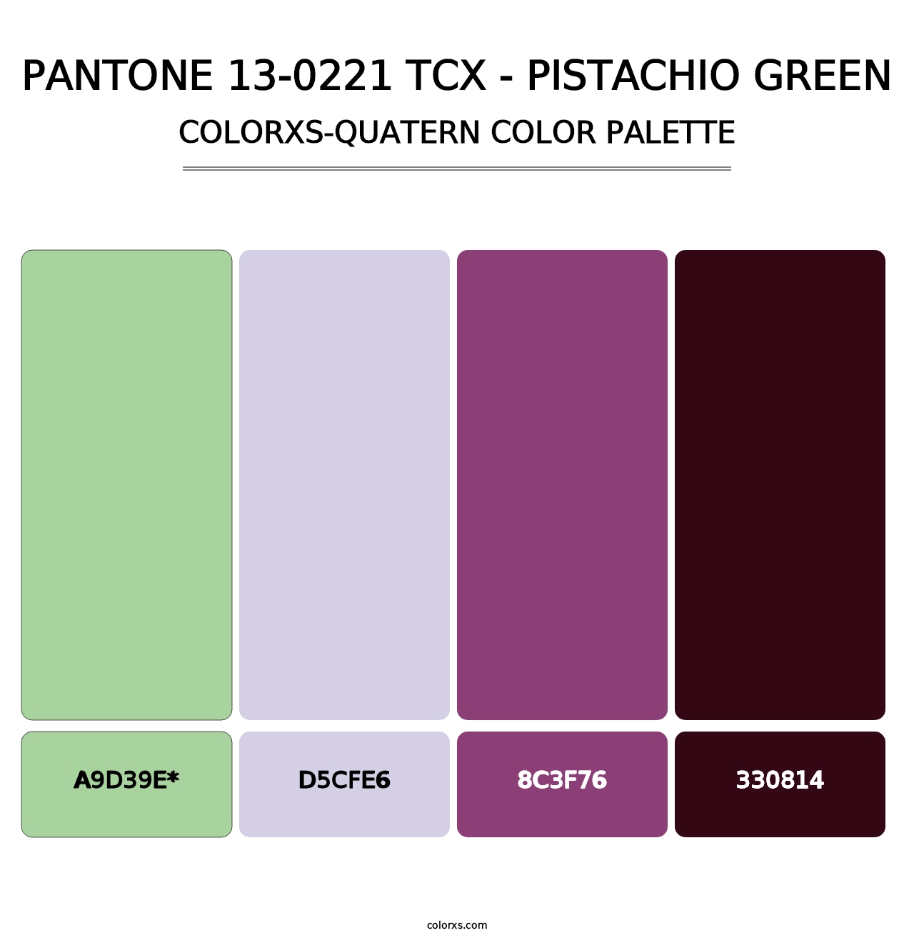 PANTONE 13-0221 TCX - Pistachio Green - Colorxs Quatern Palette