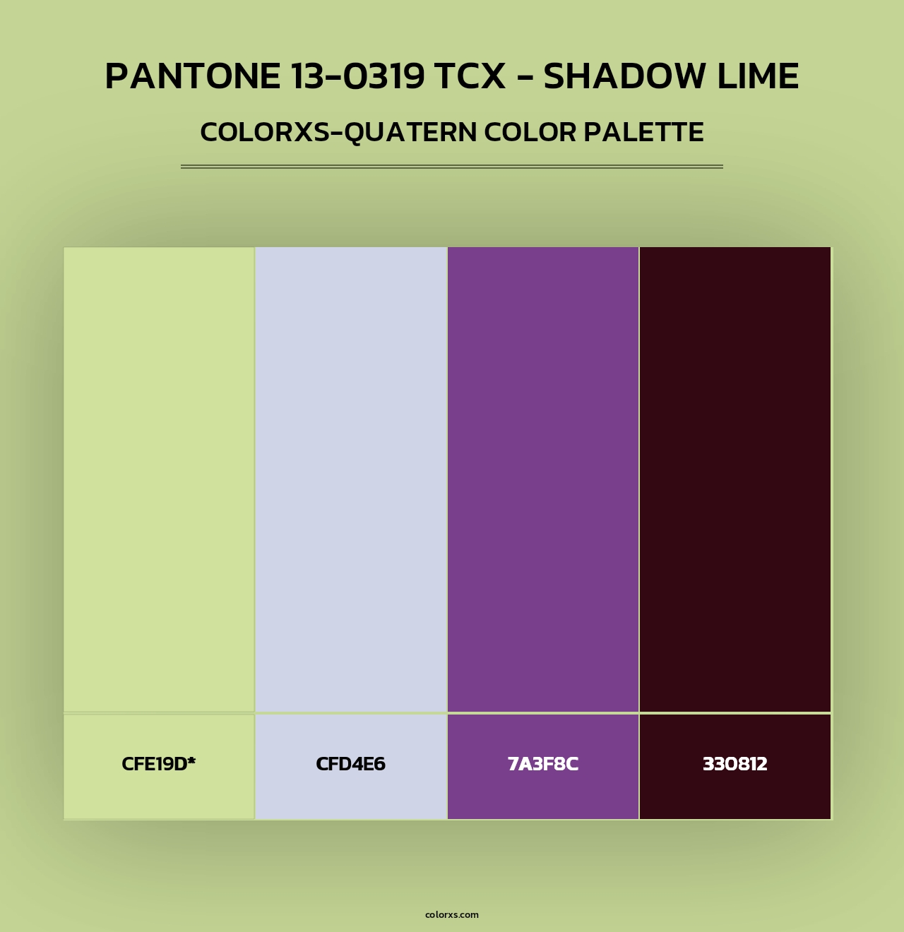 PANTONE 13-0319 TCX - Shadow Lime - Colorxs Quad Palette