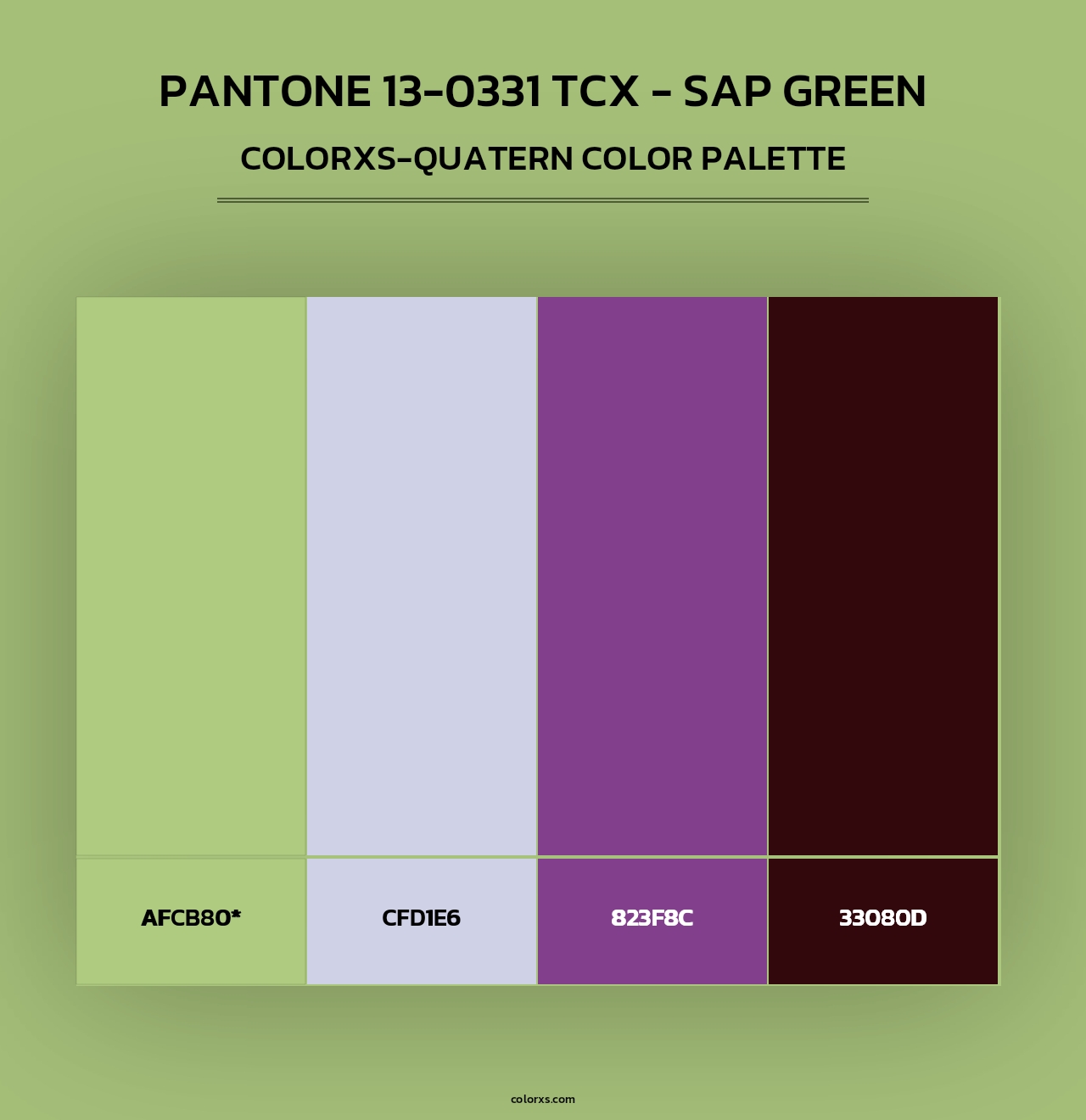 PANTONE 13-0331 TCX - Sap Green - Colorxs Quad Palette