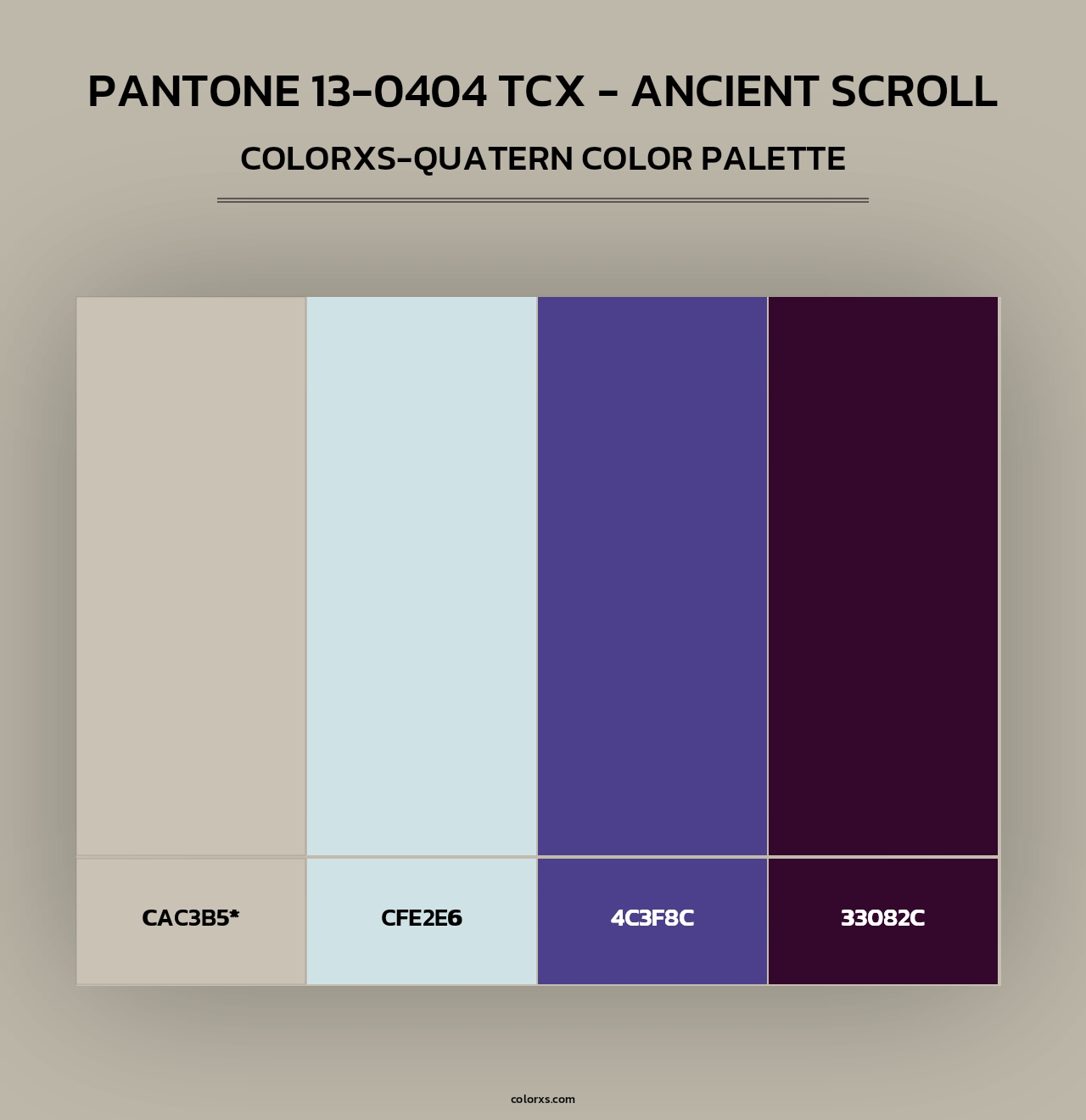 PANTONE 13-0404 TCX - Ancient Scroll - Colorxs Quad Palette