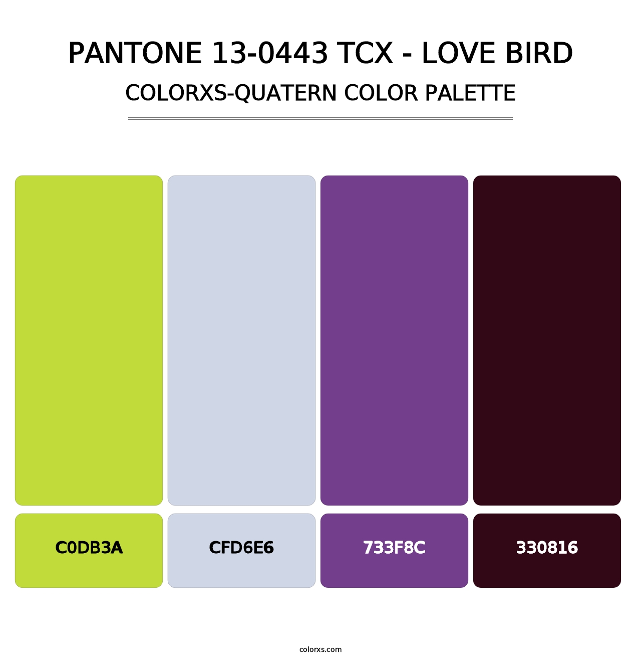 PANTONE 13-0443 TCX - Love Bird - Colorxs Quatern Palette