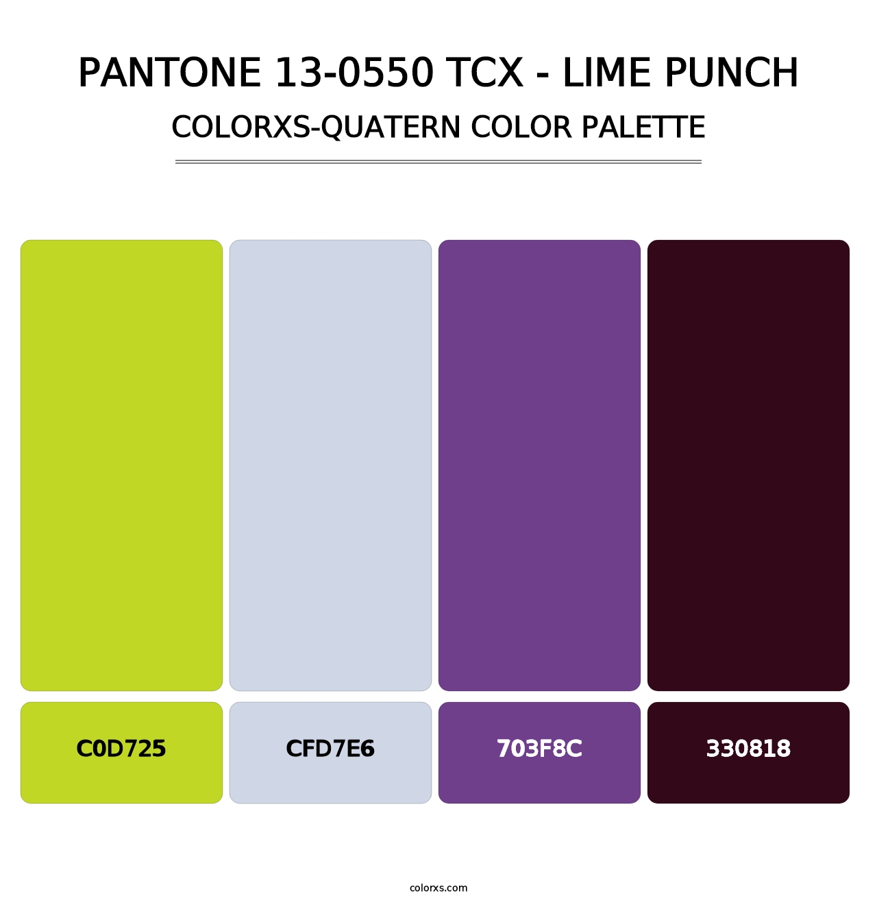 PANTONE 13-0550 TCX - Lime Punch - Colorxs Quatern Palette