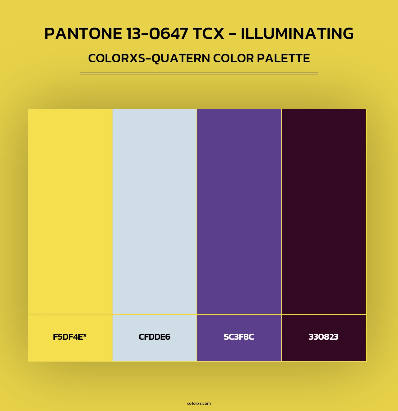 PANTONE 13-0647 TCX - Illuminating - Colorxs Quad Palette
