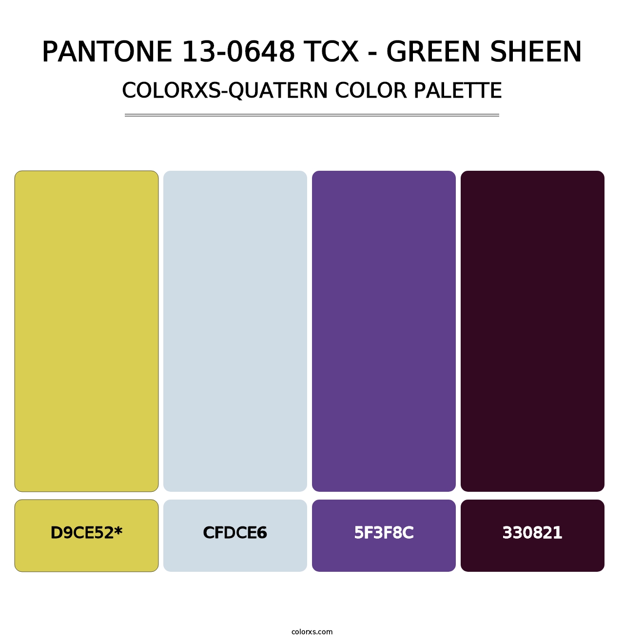 PANTONE 13-0648 TCX - Green Sheen - Colorxs Quatern Palette