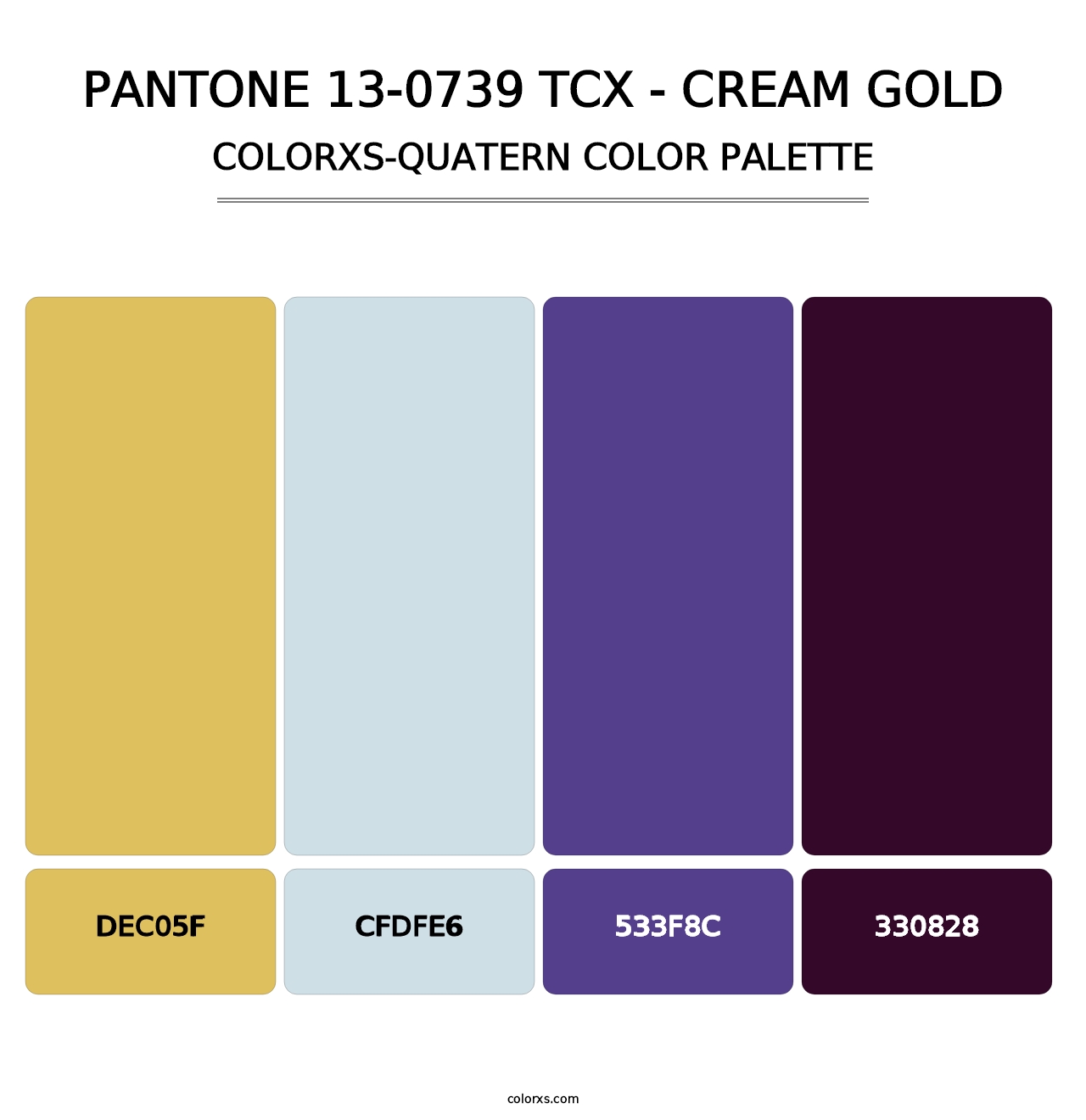 PANTONE 13-0739 TCX - Cream Gold - Colorxs Quatern Palette