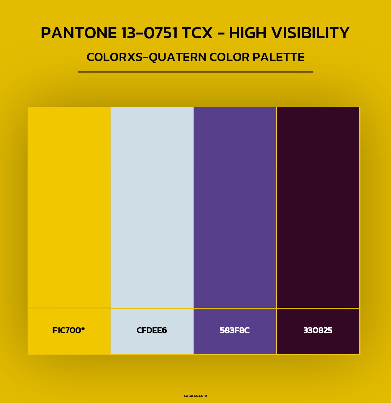 PANTONE 13-0751 TCX - High Visibility - Colorxs Quad Palette