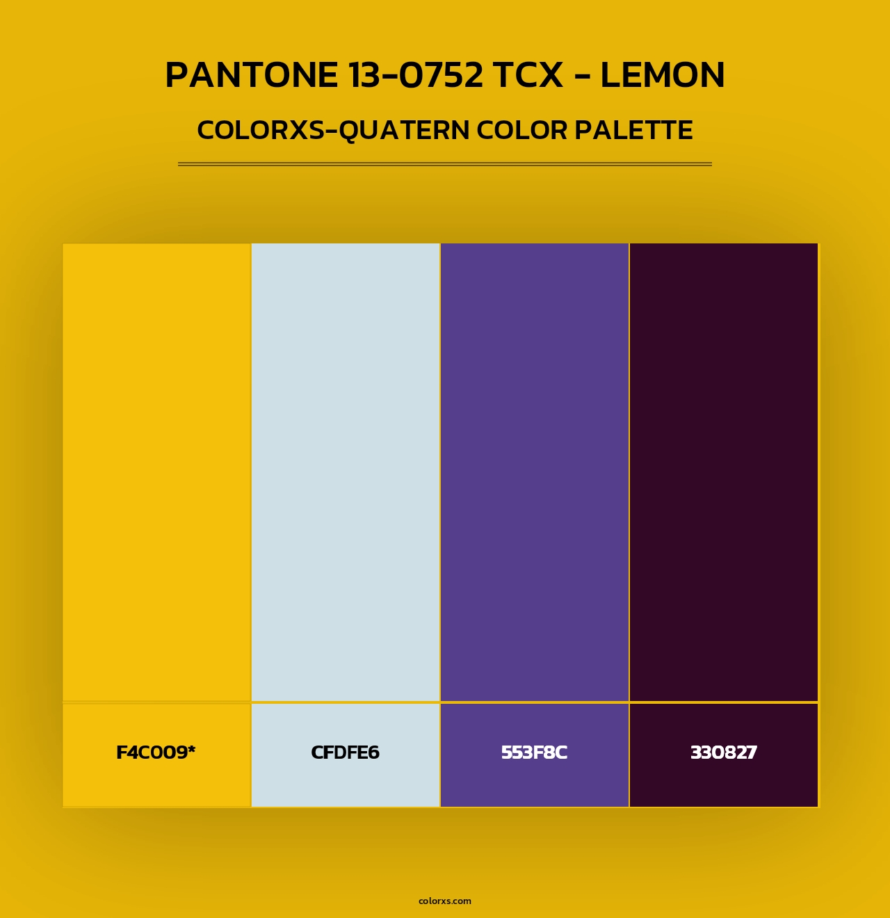 PANTONE 13-0752 TCX - Lemon - Colorxs Quad Palette