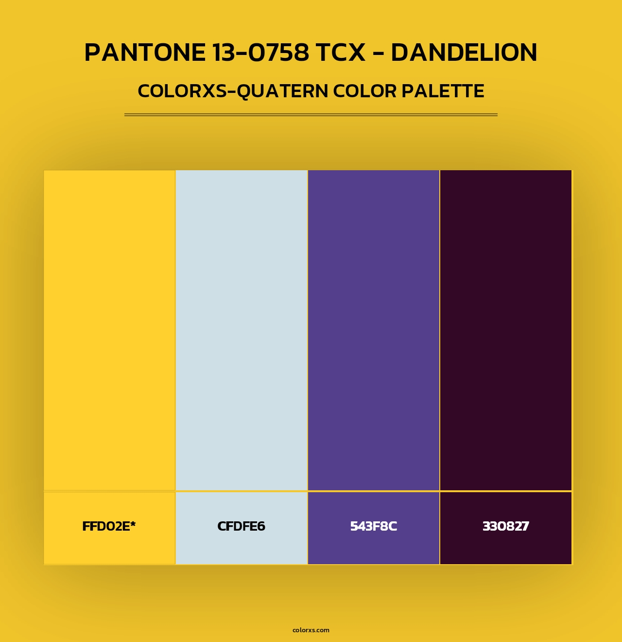 PANTONE 13-0758 TCX - Dandelion - Colorxs Quad Palette