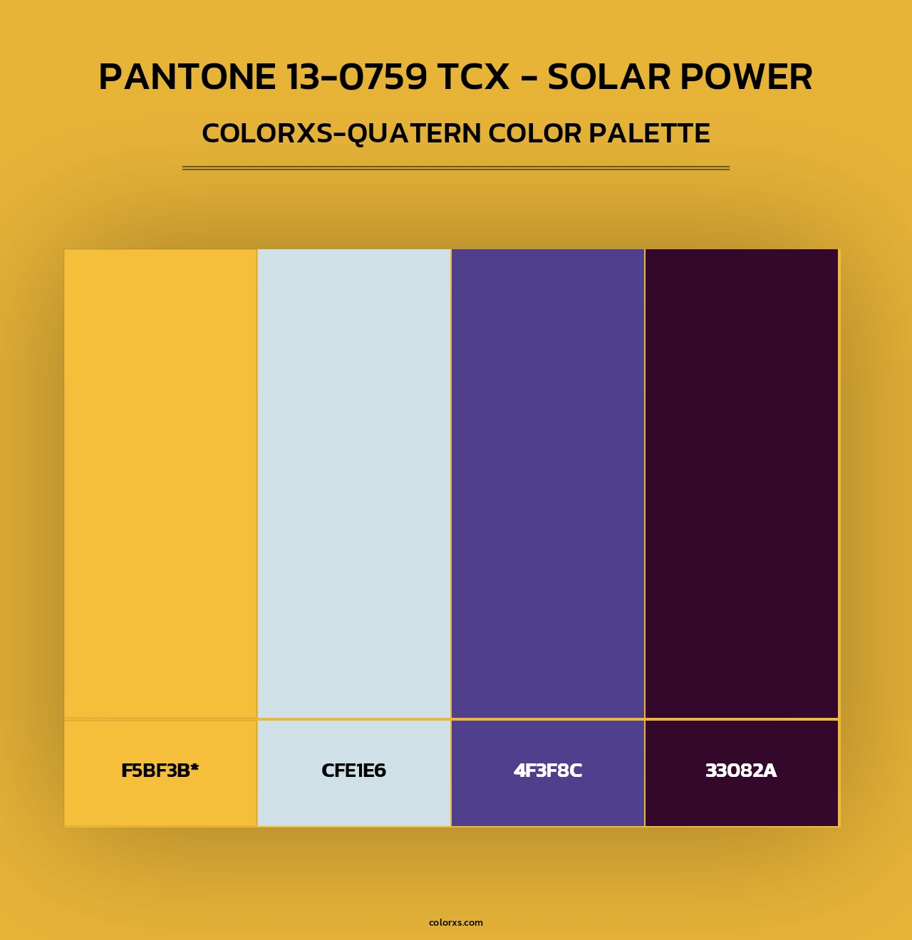 PANTONE 13-0759 TCX - Solar Power - Colorxs Quad Palette