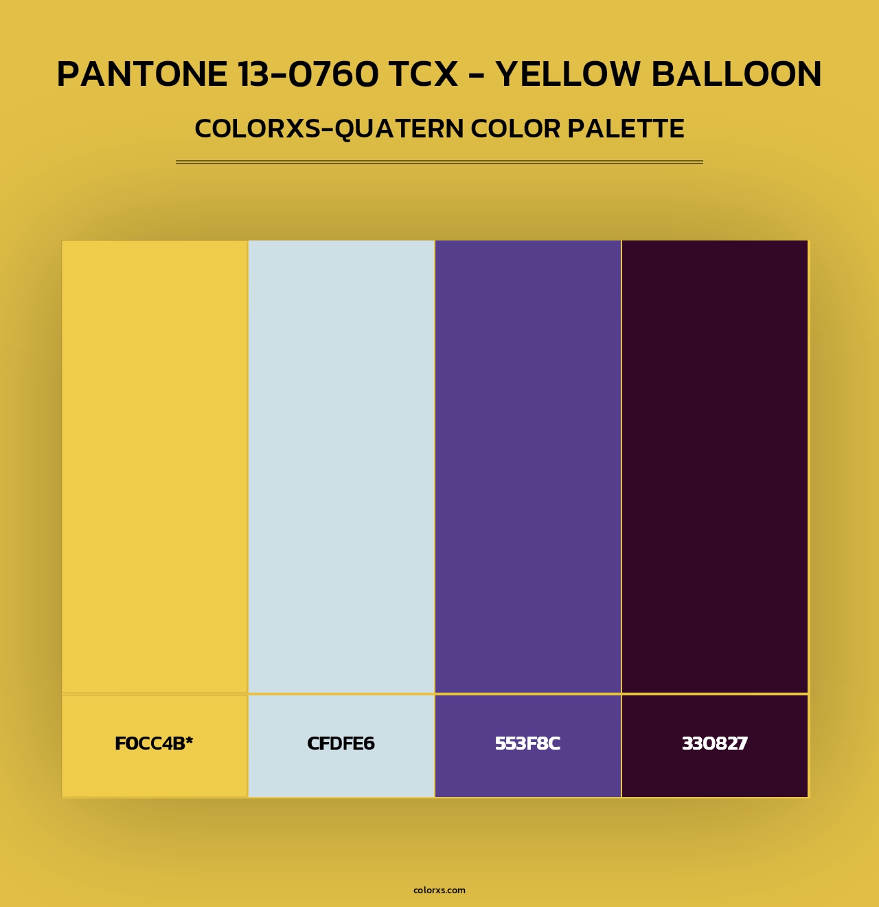 PANTONE 13-0760 TCX - Yellow Balloon - Colorxs Quad Palette