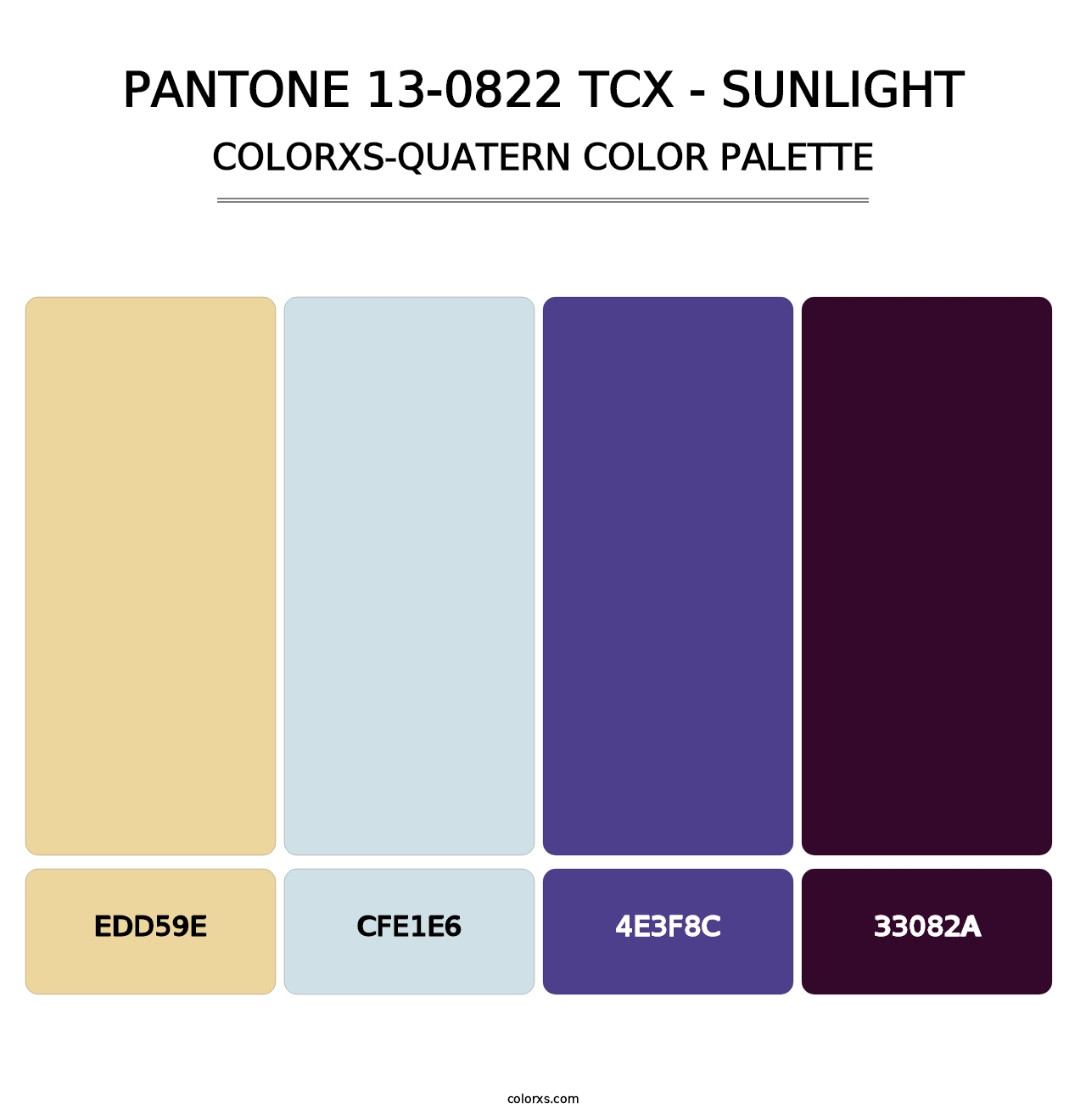 PANTONE 13-0822 TCX - Sunlight - Colorxs Quatern Palette