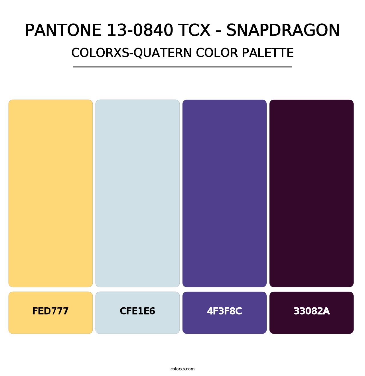 PANTONE 13-0840 TCX - Snapdragon - Colorxs Quatern Palette