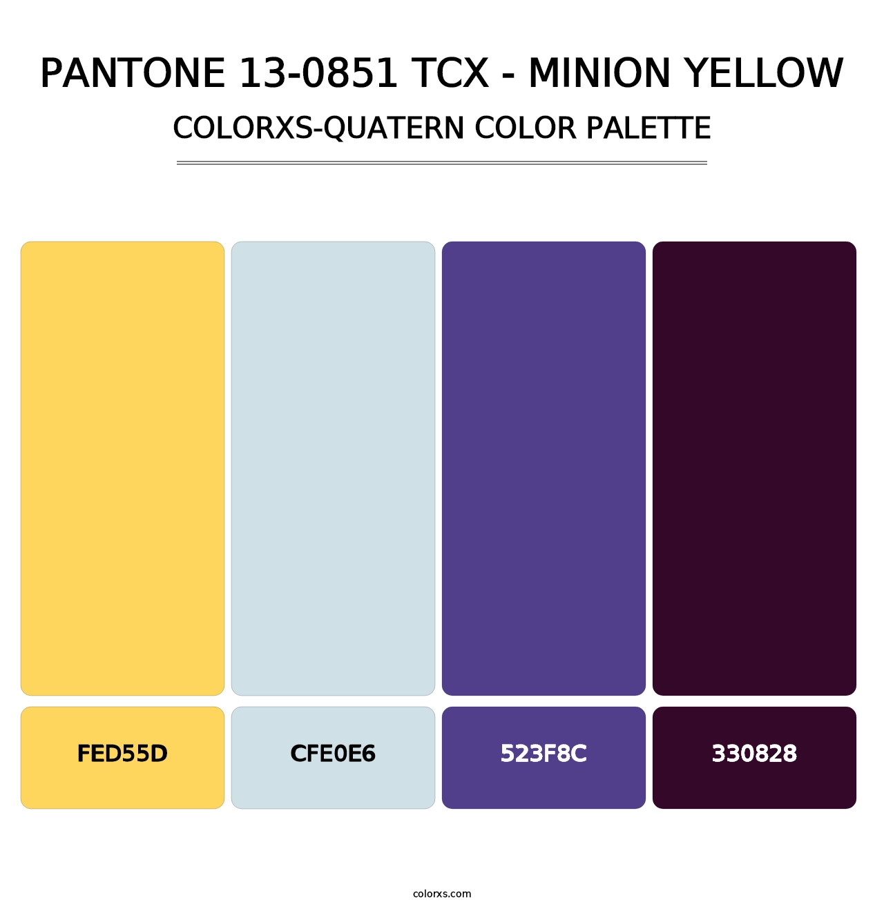 PANTONE 13-0851 TCX - Minion Yellow - Colorxs Quatern Palette