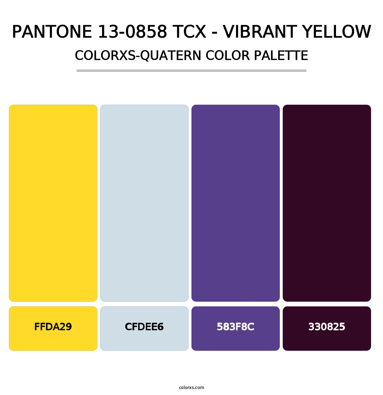 PANTONE 13-0858 TCX - Vibrant Yellow - Colorxs Quatern Palette