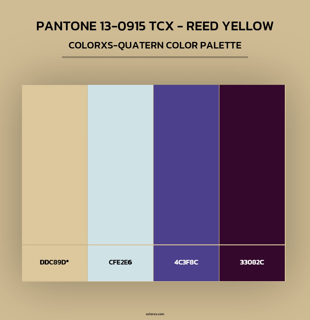 PANTONE 13-0915 TCX - Reed Yellow - Colorxs Quad Palette
