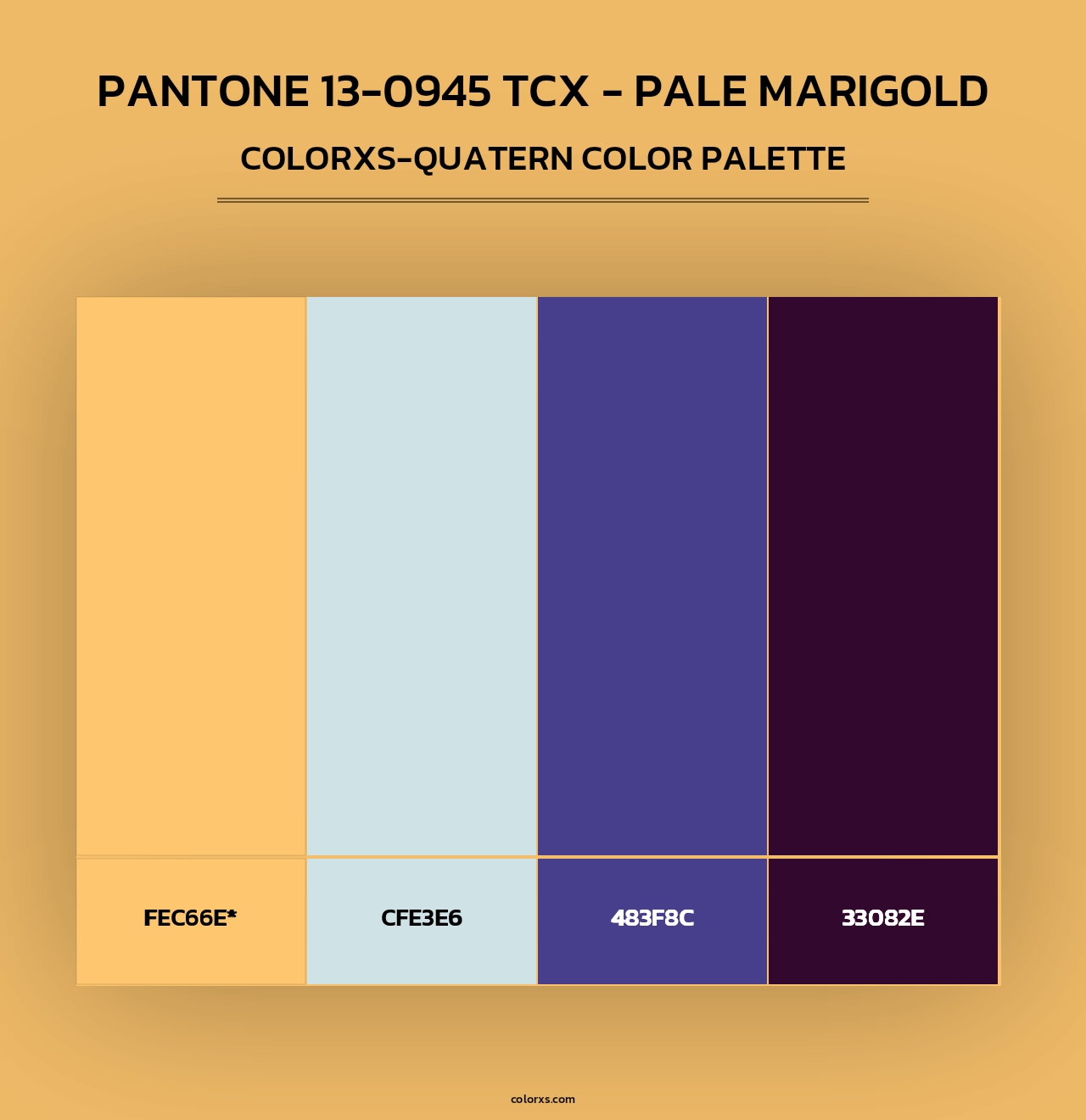 PANTONE 13-0945 TCX - Pale Marigold - Colorxs Quad Palette