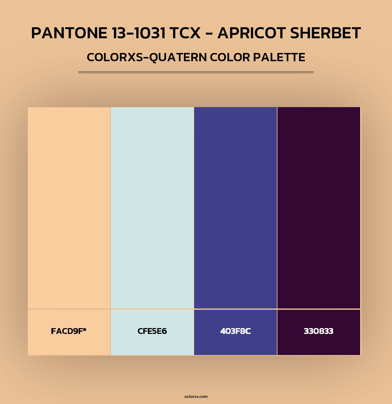 PANTONE 13-1031 TCX - Apricot Sherbet - Colorxs Quad Palette