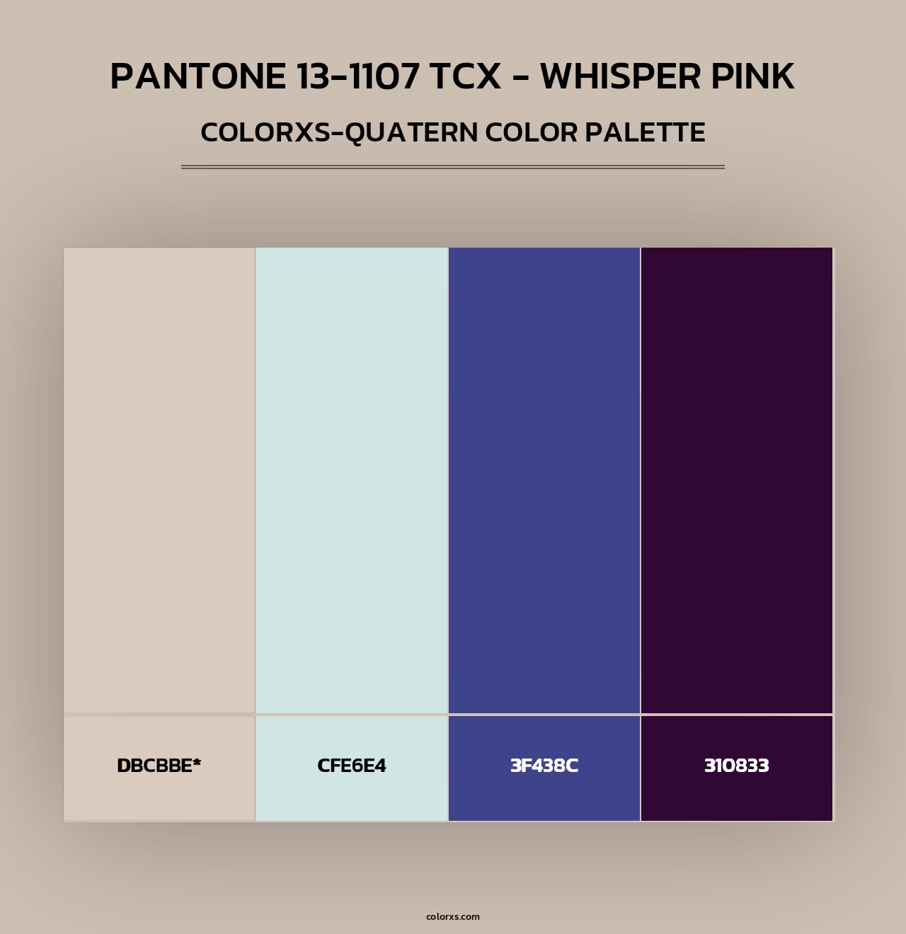 PANTONE 13-1107 TCX - Whisper Pink - Colorxs Quad Palette