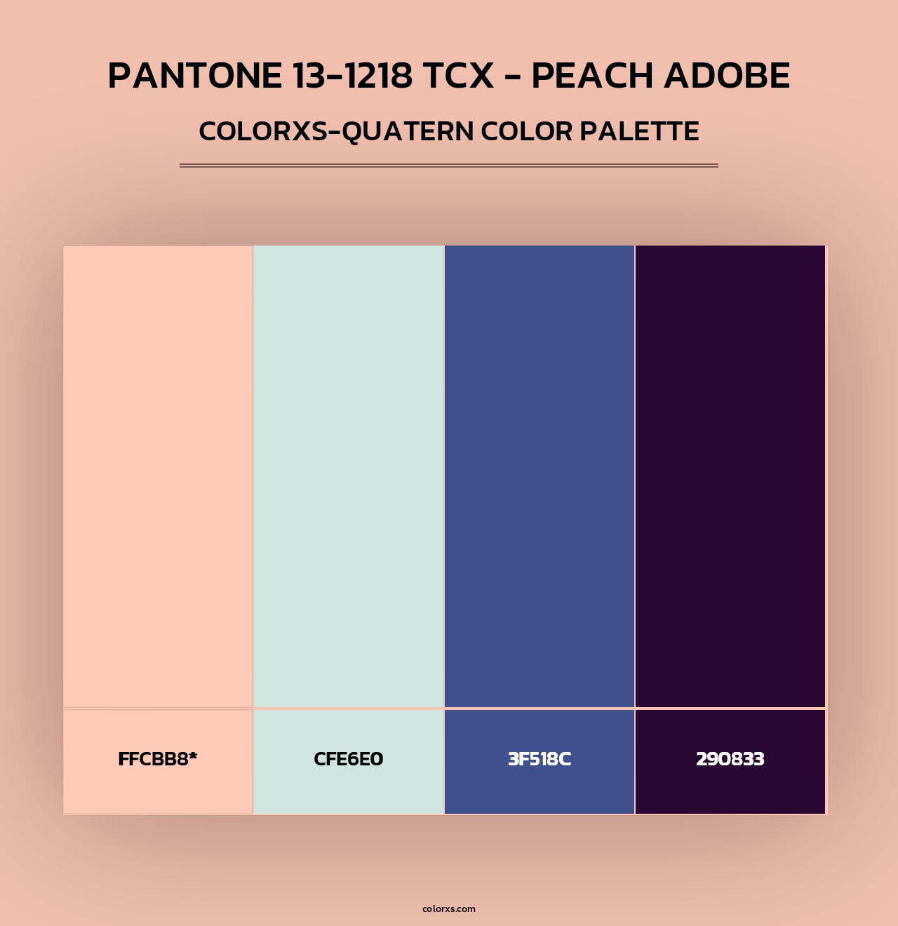 PANTONE 13-1218 TCX - Peach Adobe - Colorxs Quad Palette