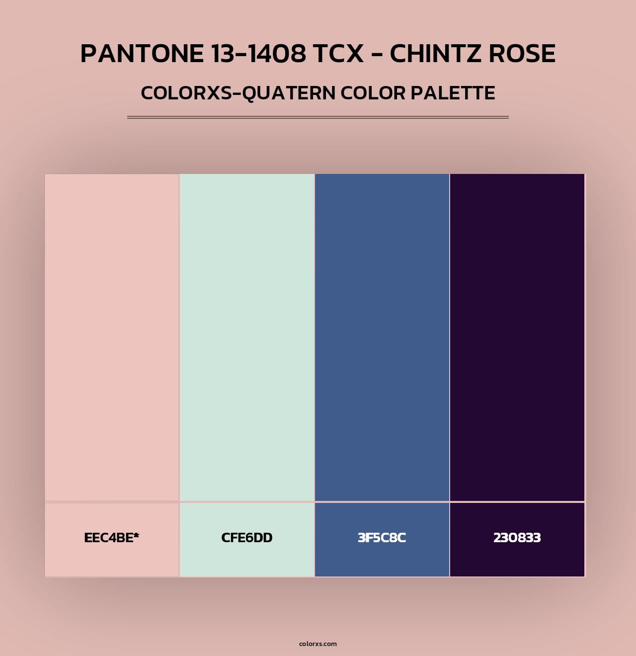 PANTONE 13-1408 TCX - Chintz Rose - Colorxs Quad Palette