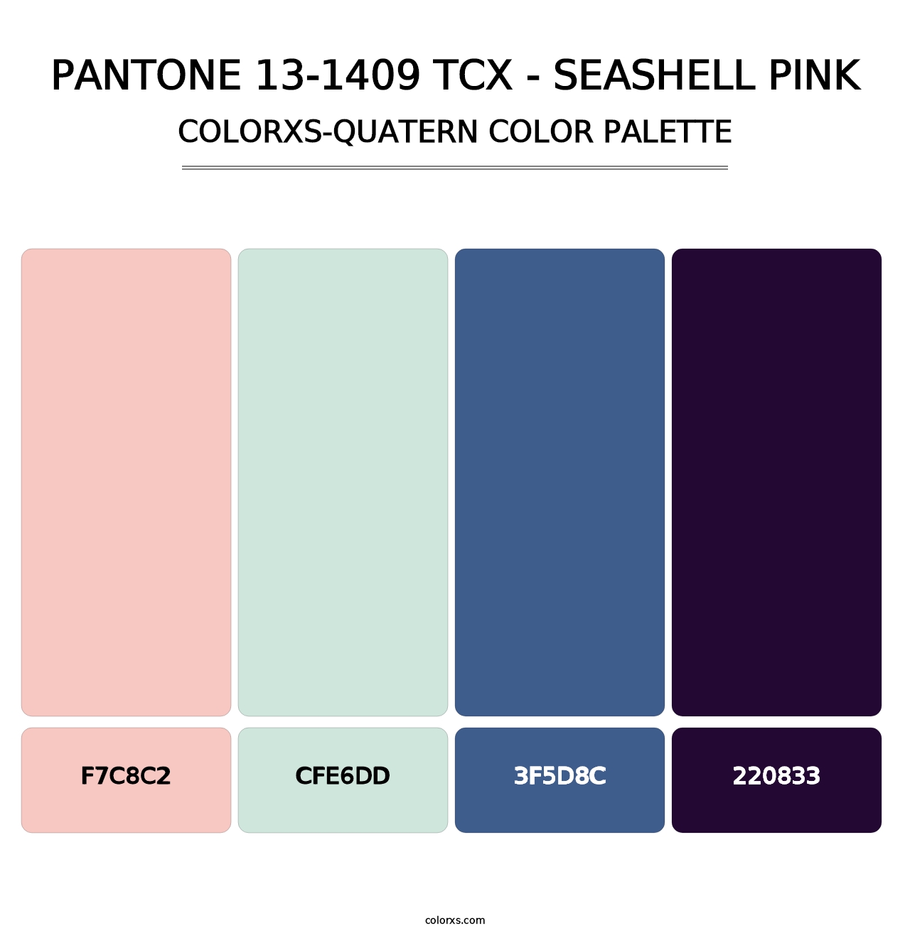 PANTONE 13-1409 TCX - Seashell Pink - Colorxs Quatern Palette