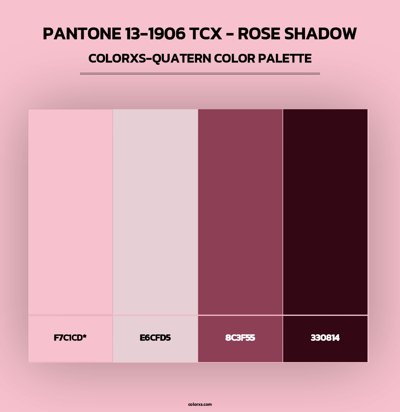 PANTONE 13-1906 TCX - Rose Shadow - Colorxs Quad Palette