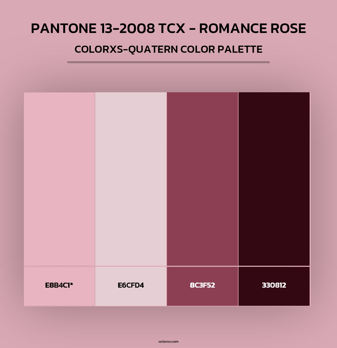 PANTONE 13-2008 TCX - Romance Rose - Colorxs Quad Palette