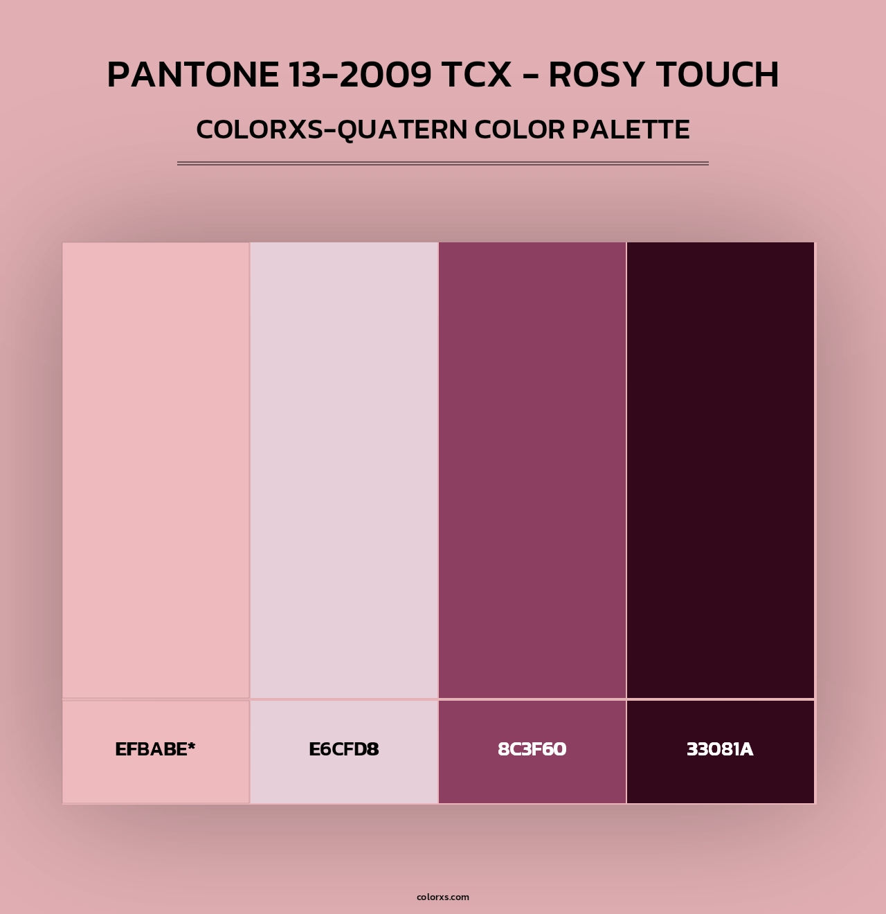 PANTONE 13-2009 TCX - Rosy Touch - Colorxs Quad Palette
