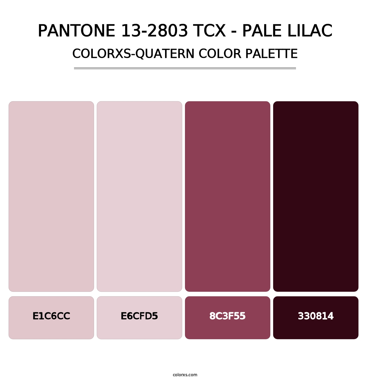 PANTONE 13-2803 TCX - Pale Lilac - Colorxs Quatern Palette