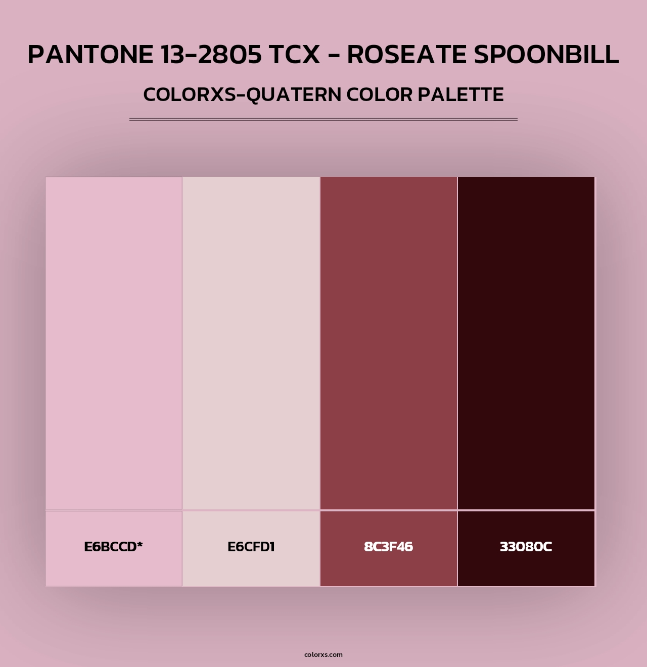 PANTONE 13-2805 TCX - Roseate Spoonbill - Colorxs Quad Palette
