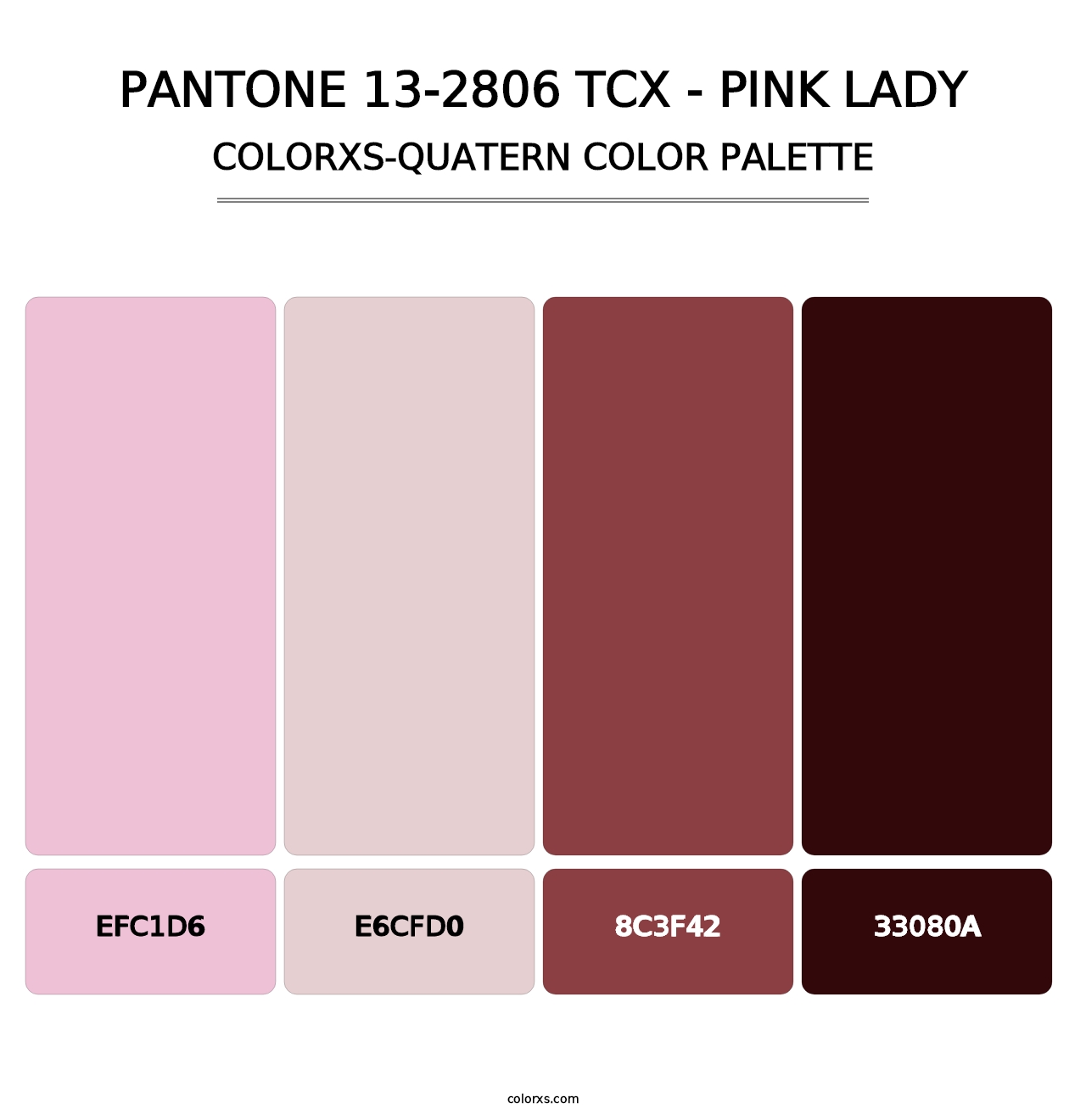 PANTONE 13-2806 TCX - Pink Lady - Colorxs Quatern Palette