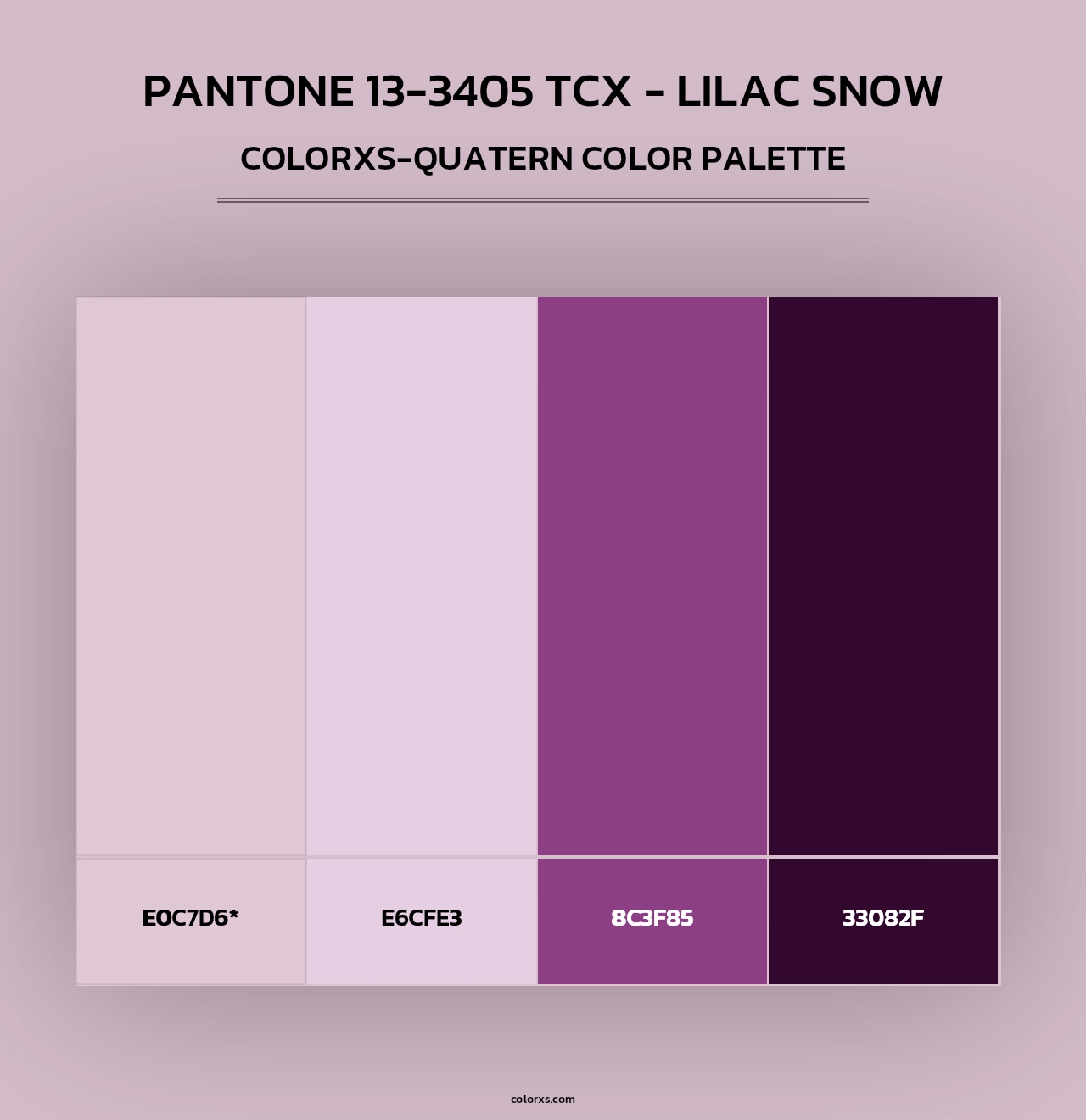PANTONE 13-3405 TCX - Lilac Snow - Colorxs Quad Palette