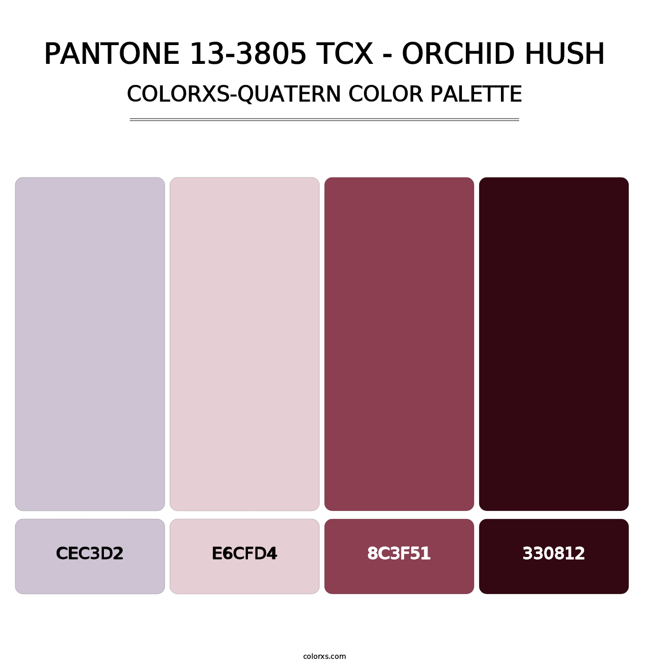 PANTONE 13-3805 TCX - Orchid Hush - Colorxs Quatern Palette