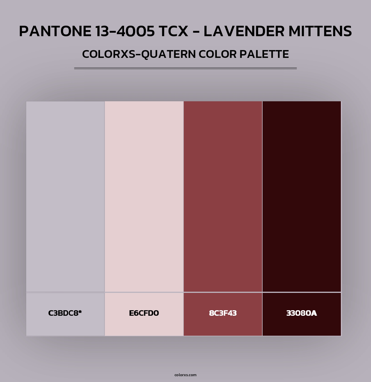 Pantone 13-4005 TCX - Lavender Mittens - Colorxs Quad Palette